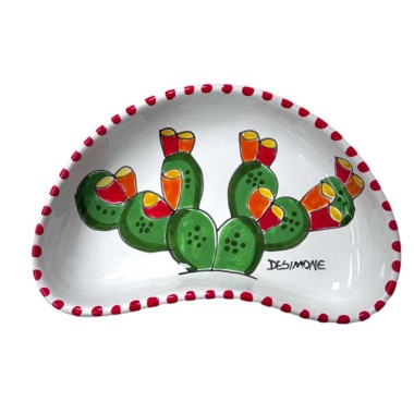 Sicilian handmade Half Moon Tray Pricly Pear MZL20FC de simone pottery Sicilian handmade Half Moon Tray Pricly Pear MZL20FC de simone pottery